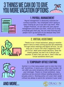an infographic showing how Dragon Financial can help you enjoy a summer vacation